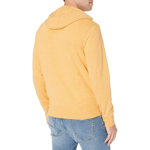 Sweat-shirt en molleton tricoté à capuche jaune uni pour homme, coupe classique, décontracté, pour l'hiver, séchage rapide, respirant - Product Image 3