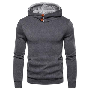Sweat-shirt à capuche pour homme, couleur unie, en coton molletonné, coupe classique, décontracté, pour l'hiver, rouge BRG, sweats à capuche et sweat-shirts pour homme - Product Image 2