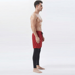 Men Drawstring Waist Mesh Shorts Inner Compression Double Layer Yoga Pants Eco-Friendly Gym Wear <b>Leggings</b> 2 in 1 - Product Image 3