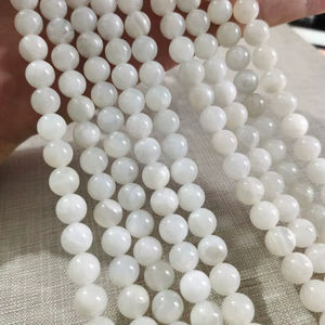 Cuentas redondas de labradorita natural de alta calidad, con destellos blancos, para la elaboración de joyería. - Product Image 1