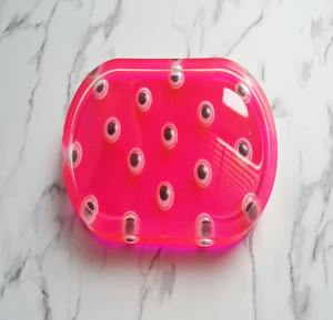 Plateau en résine à paillettes métalliques avec incrustation de cuivre, style industriel, pour décoration intérieure, plateau de service en gros, art fait main - Product Image 1