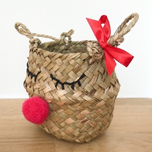 Sea grass <b>belly</b> <b>baskets</b> holiday christmas reindeer bag hand woven seagrass storage <b>basket</b> - Product Image 2