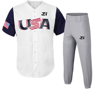 Uniformes de equipo al por mayor de poliéster de alto rendimiento con gráficos sublimados para academias de béisbol estadounidenses, tallas S-XL - Product Image 1