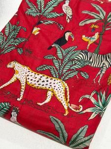 100% Cotton Combed Medium <b>Weight</b> 100GSM Plain Breathable Nonwoven Jungle Print African <b>Fabric</b> for Garments & Fashion Accessories - Product Image 3
