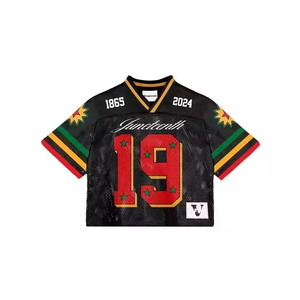 Camiseta Deportiva Retro Unisex de Fútbol Americano, Estilo Vintage, con Logotipo Personalizado, Diseño de Malla Corta, Estilo Oversize - Product Image 5