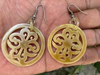 ZONE ARTISANALE Boucles d'oreilles rustiques faites à la main en corne de buffle, forme naturelle, bijoux modernes pour femme, cadeau de Noël, mariage, maison, entreprise
