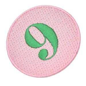 Pretty Girl Number 9 Patch <b>Pink</b> & Green Embroidered Number Applique Iron On Sew On Badge for Jackets Bags Hats DIY Fashion - Product Image 6