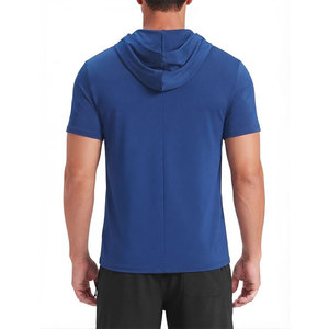 Slim Fit Men's Short Sleeve Training Hoodie Suitable For Bodu Building Powerlifting Gym Workout Home Exercise Wear Custom Hoodie - Product Image 2