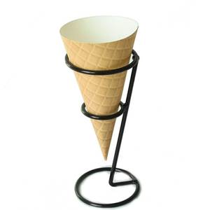 Artificial Food Simulation Ice Cream Model <b>Dummy</b> Ice Cream Cones Crispy Holder Simulation Food Display Props with Iron Rack - Product Image 1
