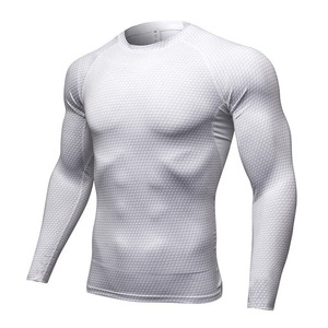 Men's Long Sleeve <b>Compression</b> <b>Shirt</b> White Quick Dry Seamless Fit Sport Top - Product Image 1