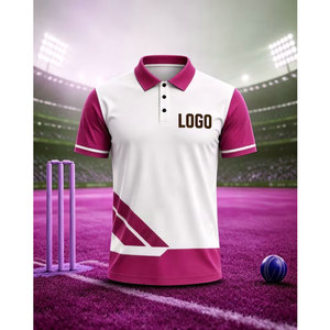 Nouvelle personnalisation, polo personnalisé blanc et vert à blocs de couleurs géométriques, prend en charge le maillot de cricket avec nom dans un style unique - Product Image 4