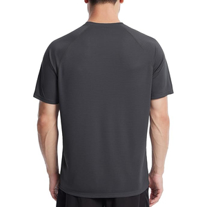 Short Sleeve Charcoal Grey Textured <b>Mens</b> Swim Shirt Athletic Fit UV Sun Protection Quick Dry Rash Guard - Product Image 5