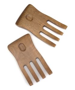 Natural Wooden Salad Tossing <b>Hands</b> for Serving Bowl Designer Wooden Salad Mixer for Modern Dining - Product Image 3