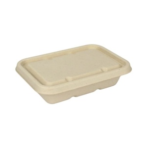 Boîte à repas rectangulaire durable de 650 ml en fibre de canne à sucre, jetable, non blanchie, pour salades, collations, conteneur alimentaire pour services de livraison de repas - Product Image 1