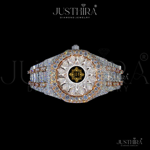 Reloj de Cuarzo con Diamantes Moissanite VVS de Alta Demanda y Durabilidad para Hombre, Resistente al Agua, de Acero Inoxidable, Casual, Disponible para la Venta - Product Image 4