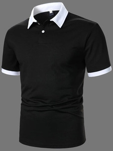 เสื้อโปโลผู้ชายสไตล์คนเมือง แขนสั้น ใส่สบายๆ ในฤดูร้อน เสื้อโปโลแนวสตรีทแวร์ ผ้าระบายอากาศได้ดี สำหรับแฟชั่นทันสมัยและการใช้งานในชีวิตประจำวัน - Product Image 3