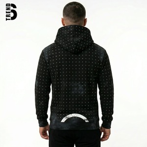 Sudadera con Capucha Personalizada para Hombre, Negra, Gruesa, 450GSM, con Pedrería, Diseño Gráfico 'Girls Love Money', Estilo Urbano Y2K, Corte Holgado - Product Image 3