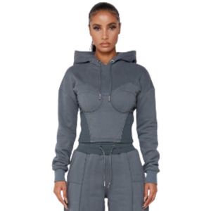 Chándal informal holgado para mujer, personalizado con estampado, tejido de punto sólido con patrón bordado - Product Image 2