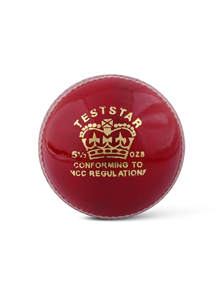 ลูกคริกเก็ต Teststar สีแดง หนังแท้ น้ำหนัก 5½ ออนซ์ ได้มาตรฐาน Mcc เกรดแข่งขัน รุ่น Royal คุณภาพสูง ทนทาน รับสกรีนโลโก้ - Product Image 3