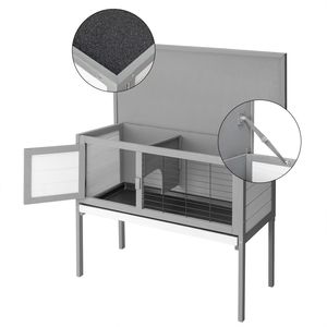 Gallinero de Madera Gris Impermeable de Una Planta de 36 Pulgadas para Aves de Corral y Mascotas, Ideal para Conejos y Otros Animales Pequeños - Product Image 5