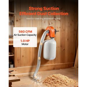Colector de Polvo para Trabajos en Madera de 1 HP y 560 CFM, Montaje en Pared, con Bolsa de 2.5 Micras, para Uso Doméstico - Product Image 2