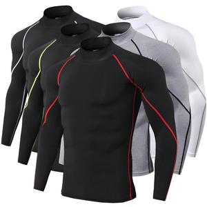 High Quality Custom Men's Long Sleeve Gym <b>Compression</b> <b>Shirt</b> Custom Printed Pattern Knitted Fabric Active Tops T-<b>Shirts</b> for Men's - Product Image 1