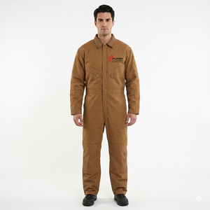Une usine OEM produit des combinaisons de travail ignifuges en coton sur mesure, uniformes de sécurité pour le travail avec logo personnalisé, vêtements de travail réfléchissants. - Product Image 1
