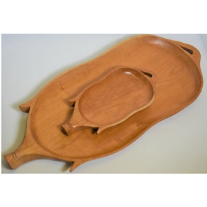 Vente en gros de plateau de service en bois naturel fait à la main taille personnalisée écologique pour hôtels restaurants occasions alimentaires vendeur populaire - Product Image 3