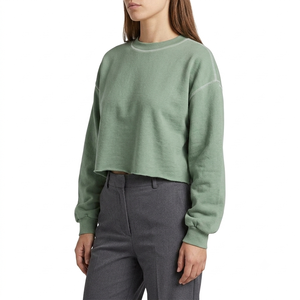 Sudadera Personalizada de Algodón Grueso de 320 GSM para Otoño/Invierno, Sudadera Regular para Mujer con Logotipo Frontal para Venta al por Menor - Product Image 3