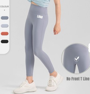 Leggings Deportivos Elásticos Suaves Estilo Vintage para Niñas, Pantalones de Yoga Transpirables de Cintura Alta para Baile, 6-13 Años, 100% Algodón - Product Image 4