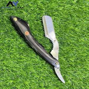 Navajas de afeitar profesionales con mango de madera, estilo vintage para salón, con bloqueo de seguridad, colores personalizados, para recortar la barba - Product Image 2