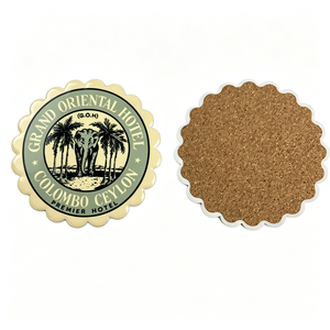 Custom Ceramic <b>Car</b> <b>Coaster</b> Scalloped Edge Glossy Sublimation Cork Back Custom Logo Eco-Friendly White Japan - Product Image 2
