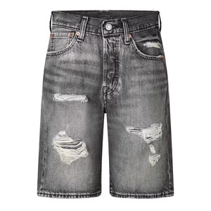Pantalones cortos de mezclilla para hombre al por mayor, estilo casual, rectos, holgados, hasta la rodilla, para uso urbano, personalizados - Product Image 1