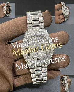 Reloj de Lujo Personalizado, con Incrustaciones de Diamantes VVS Moissanite, de Acero Inoxidable, Calidad Premium, Nuevo, para Hombre - Product Image 1