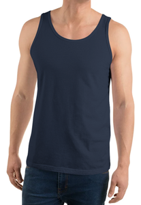 Men's <b>Navy</b> Blue Sleeveless Tank <b>Top</b> O-Neck Solid Color Casual Knitted Style - Product Image 1