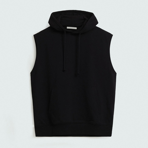 High Quality 100% Cotton Embroidered Pullover <b>Hoodie</b> <b>Sleeveless</b> - Product Image 4