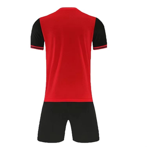 Men's Red Black Sublimated Soccer Jersey Set V-Neck Short Sleeve Moisture Wicking <b>Athletic</b> Fit All Seasons - Product Image 3