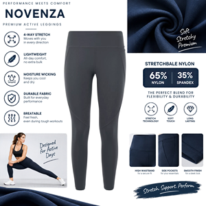 <b>Women</b> Breathable Compression Workout <b>Leggings</b> High Waist Moisture Wicking Sports Tights Factory Direct Activewear - Product Image 5