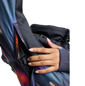 Chaqueta Impermeable Cortavientos para Esquí y Snowboard para Mujer, Azul Marino, Negro, Morado, Naranja, Blanco, Estampado Abstracto, con Capucha y Cierre Completo - Product Image 3