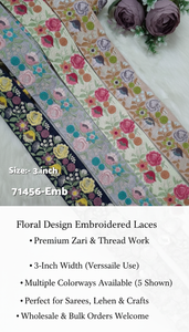 Bordure de luxe en dentelle brodée de sequins et de zari à motif floral pour la confection de saris, de robes de mariée et de lehengas, garnitures de vêtements en gros - Product Image 6