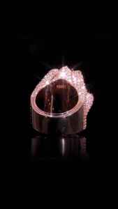 925 Silver Lab Grown Diamond Hamsa Hand Statement <b>Ring</b> Rose Gold Finish <b>Iced</b> Baguette Round Diamond Mens Spiritual Jewelry Gift - Product Image 5