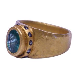 Wedding Wear 925 Sterling <b>Silver</b> Gold Plated Jewelry <b>Emerald</b> Diamond Gemstone Women Wear Classic <b>Ring</b> - Product Image 3