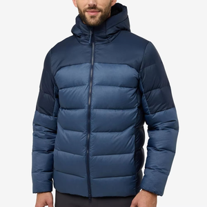 Premium Winter Puffer <b>Jacket</b> For <b>Men</b> Adjustable Hem 2-Way Zip <b>Warm</b> Hooded Outerwear Elastic Cuffs Lightweight Streetwear - Product Image 1