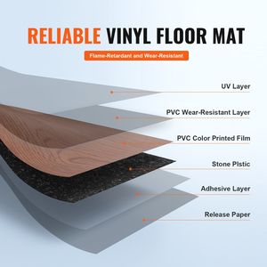 Adesivo 36X6 pollici piastrelle per pavimenti in vinile 2.5mm di spessore Stick Design marrone profondo venatura del legno per la cucina sala da pranzo facile - Product Image 3