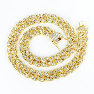 Collar de Cadena Chapado en Oro S925 con Moissanita, Corte Baguette, Estilo Hiphop, Unisex, para Uso Diario - Product Image 5