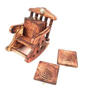 Antique chair shape wood home drink coaster tea <b>cups</b> coffee mugs beer cans bar tumblers and water glasses heat resistant coaster - Product Image 1