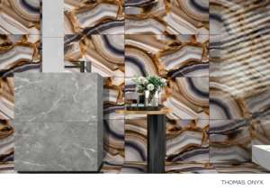 Carreaux de porcelaine à surface haute brillance, dimensions 60x120cm, 600x1200mm, 24x48, pour projets de design d'intérieur luxueux pour murs et sols. - Product Image 4