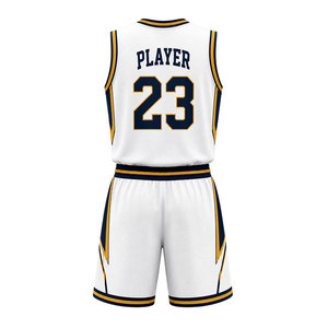 Ensemble d'uniformes de basketball personnalisés pour hommes, maillot et short en mesh respirant, col en V, tenue professionnelle pour équipe sportive - Product Image 2