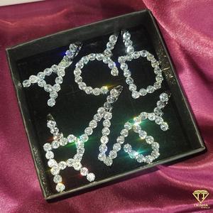 Iced Out Bubble Initial Pendant Hip Hop <b>Chain</b> Moissanite Diamond Luxury Jewelry Gift For <b>Rappers</b> - Product Image 4