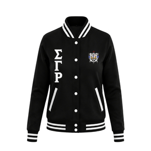 Veste zippée en satin pour femme Sigma Gamma Rho, style bomber, décontractée, à manches longues, vêtements de sororité grecque, vêtements d'extérieur tendance, vente en gros OEM - Product Image 1
